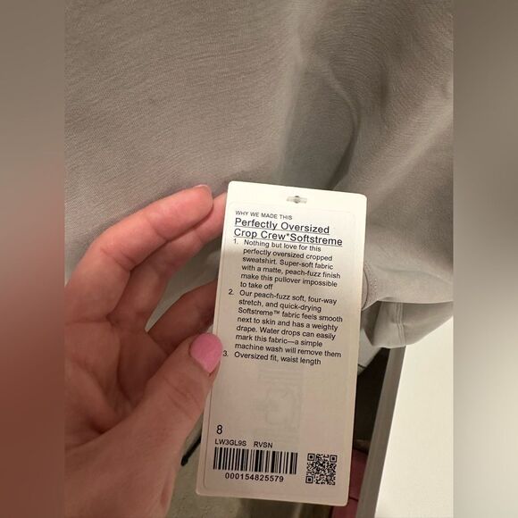 🏷️ Lululemon Softstreme Perfectly Oversized Cropped Crew - Picture 8 of 9